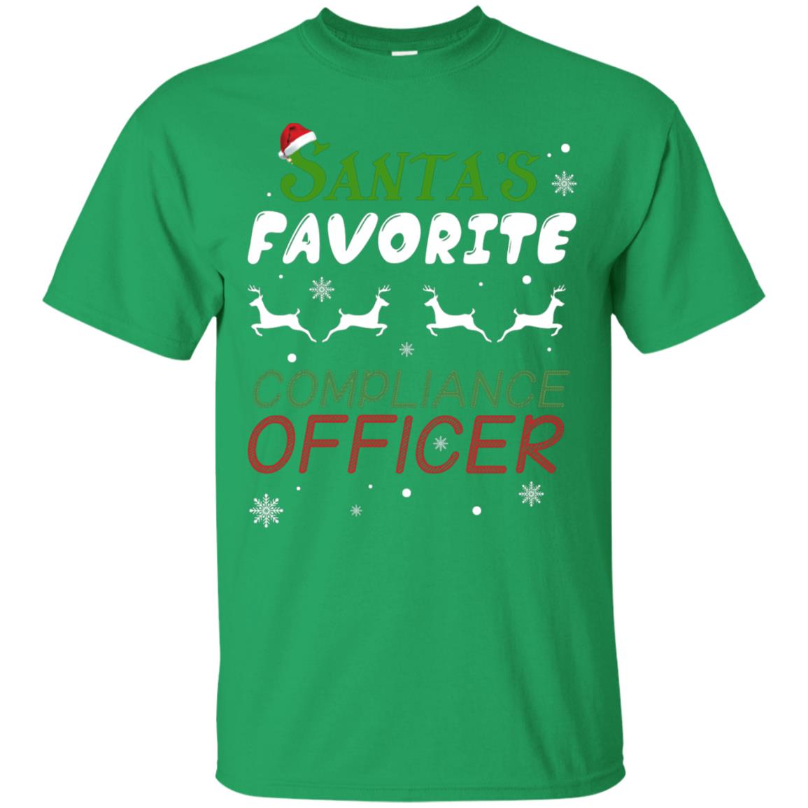Santa's Favorite Compliance Officer X-mas Shirt Irish Green