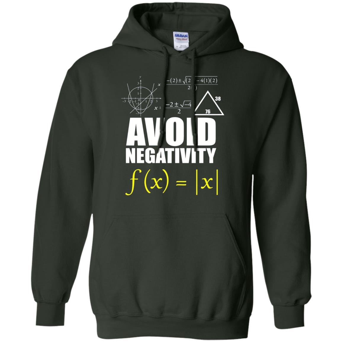 Avoid Negativity Math Teacher T-shirt Forest Green