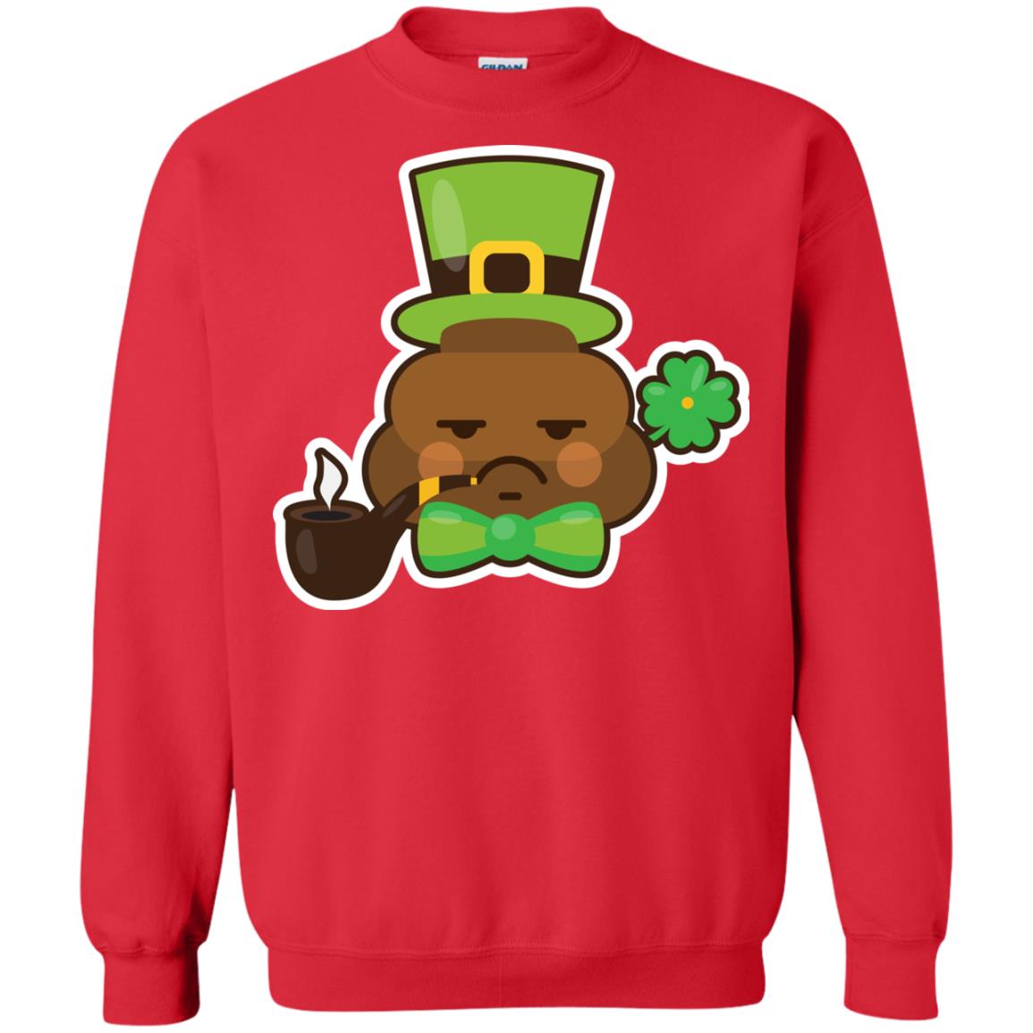 Saint Partick's Day T-shirt Leprechaun Poop Emoji With Patrick Hat Red