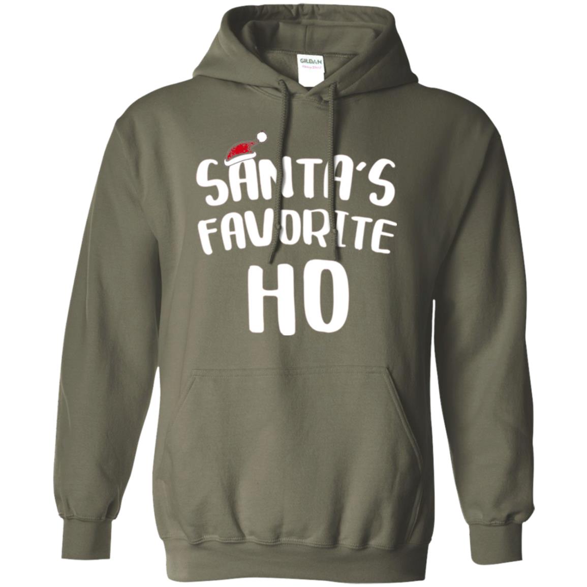 Christmas T-shirt Santa_s Favorite Ho Military Green