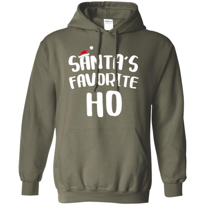Christmas T-shirt Santa_s Favorite Ho Military Green