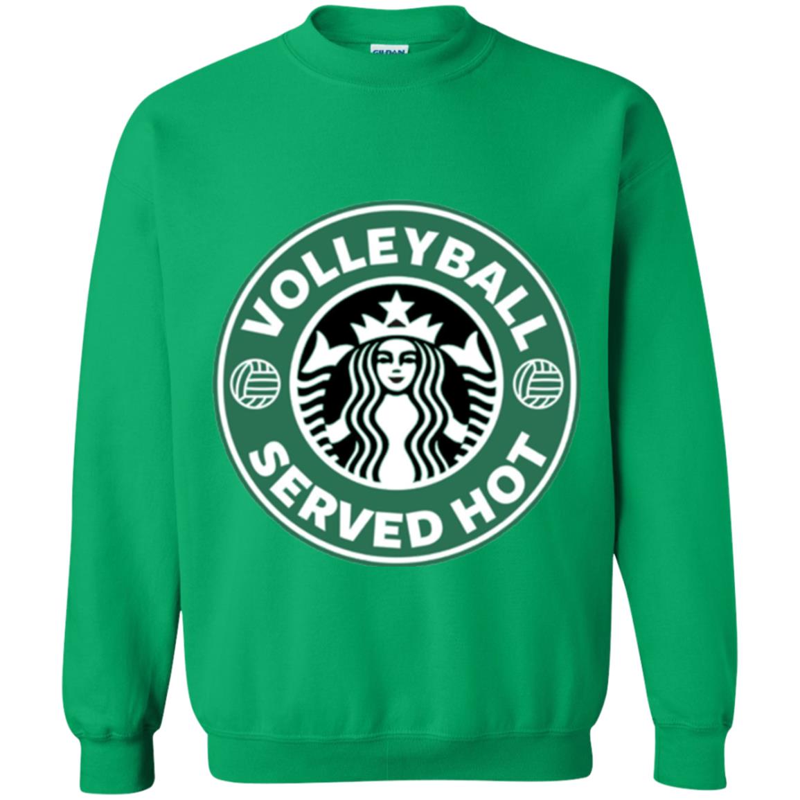 Volleyball Lovers T-shirt Served Hot Irish Green
