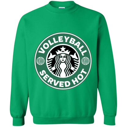 Volleyball Lovers T-shirt Served Hot Irish Green