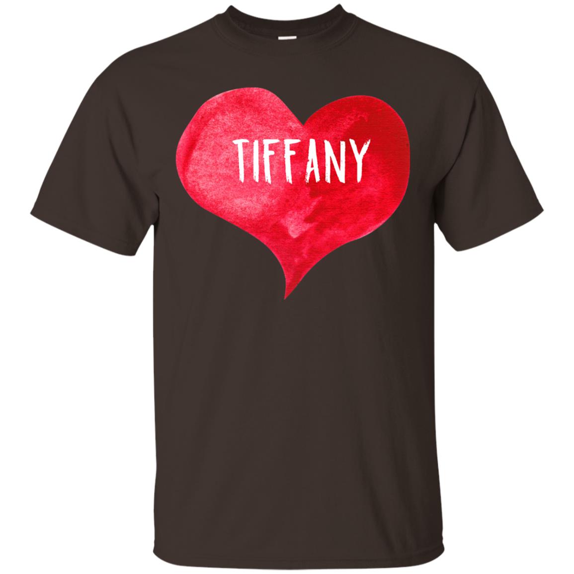 Valentine_s Day T-shirt I Love Tiffany Love Heart T-shirt Dark Chocolate