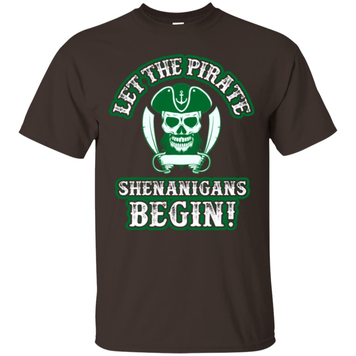 Saint Patrick's Day T-shirt Let The Pirate Shenanigans Begin Dark Chocolate
