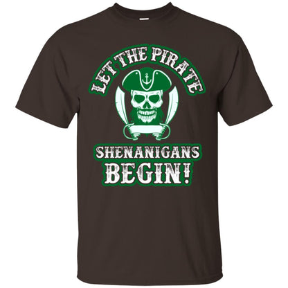 Saint Patrick's Day T-shirt Let The Pirate Shenanigans Begin Dark Chocolate