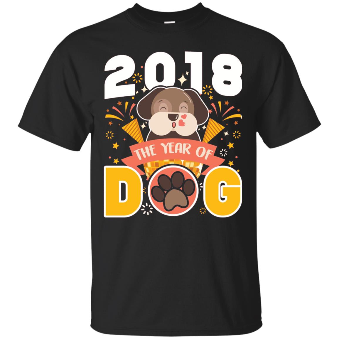 Funny Chinese New Year T-shirt 2018 The Year Of Dog Black