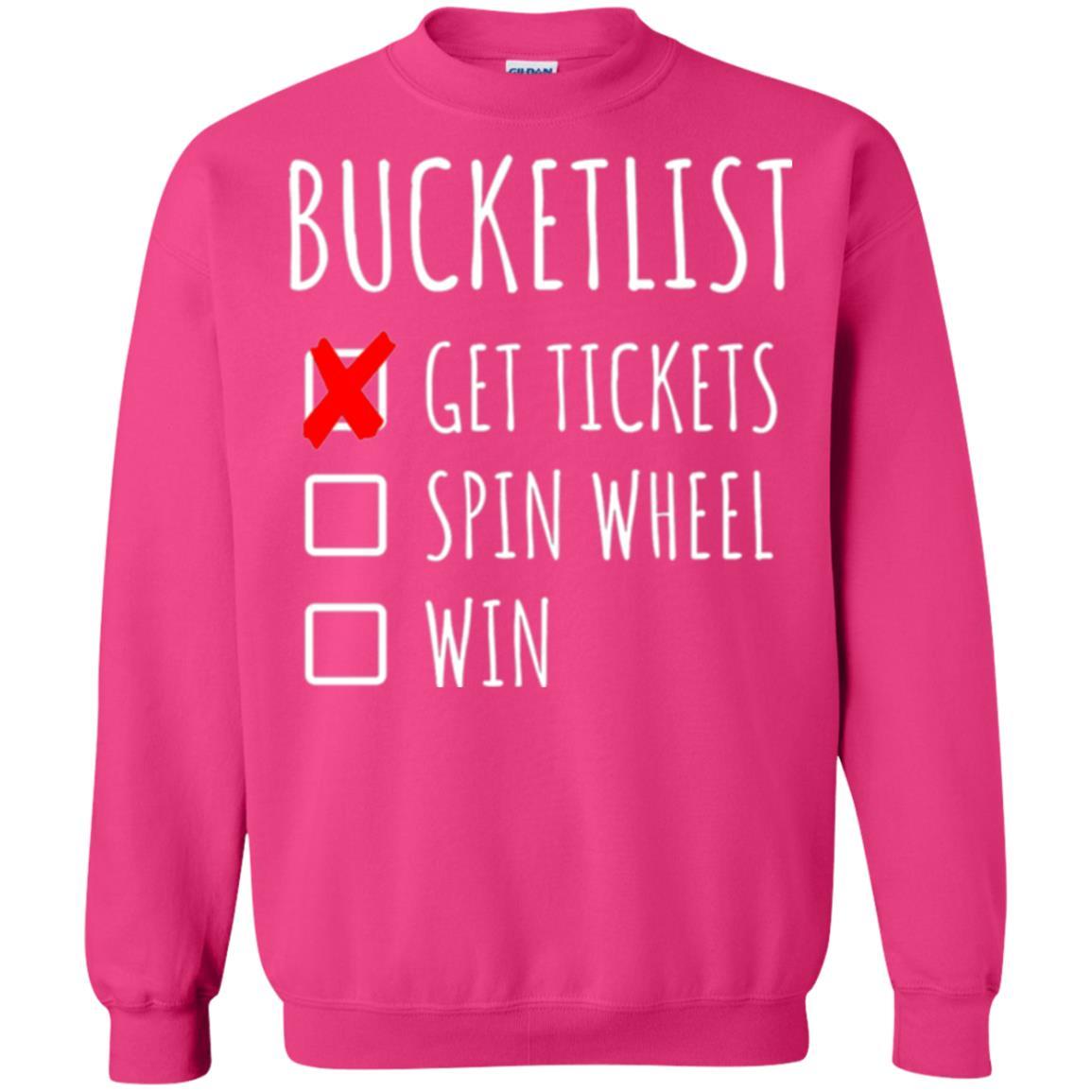 Game Show T-shirt Bucket List Spin Wheel Win Heliconia