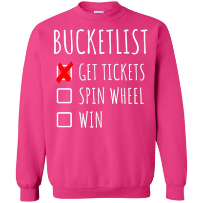 Game Show T-shirt Bucket List Spin Wheel Win Heliconia