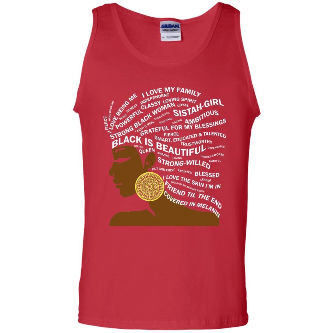 Black Is Beautiful Black History Month Word Art T-shirt Red