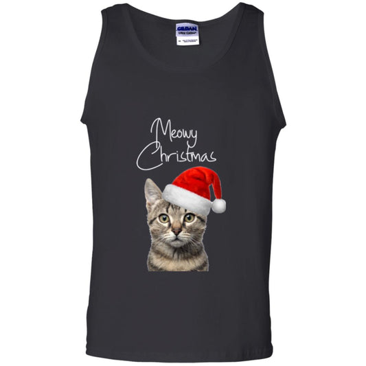 Cat Lovers T-shirt Merry Christmas Black