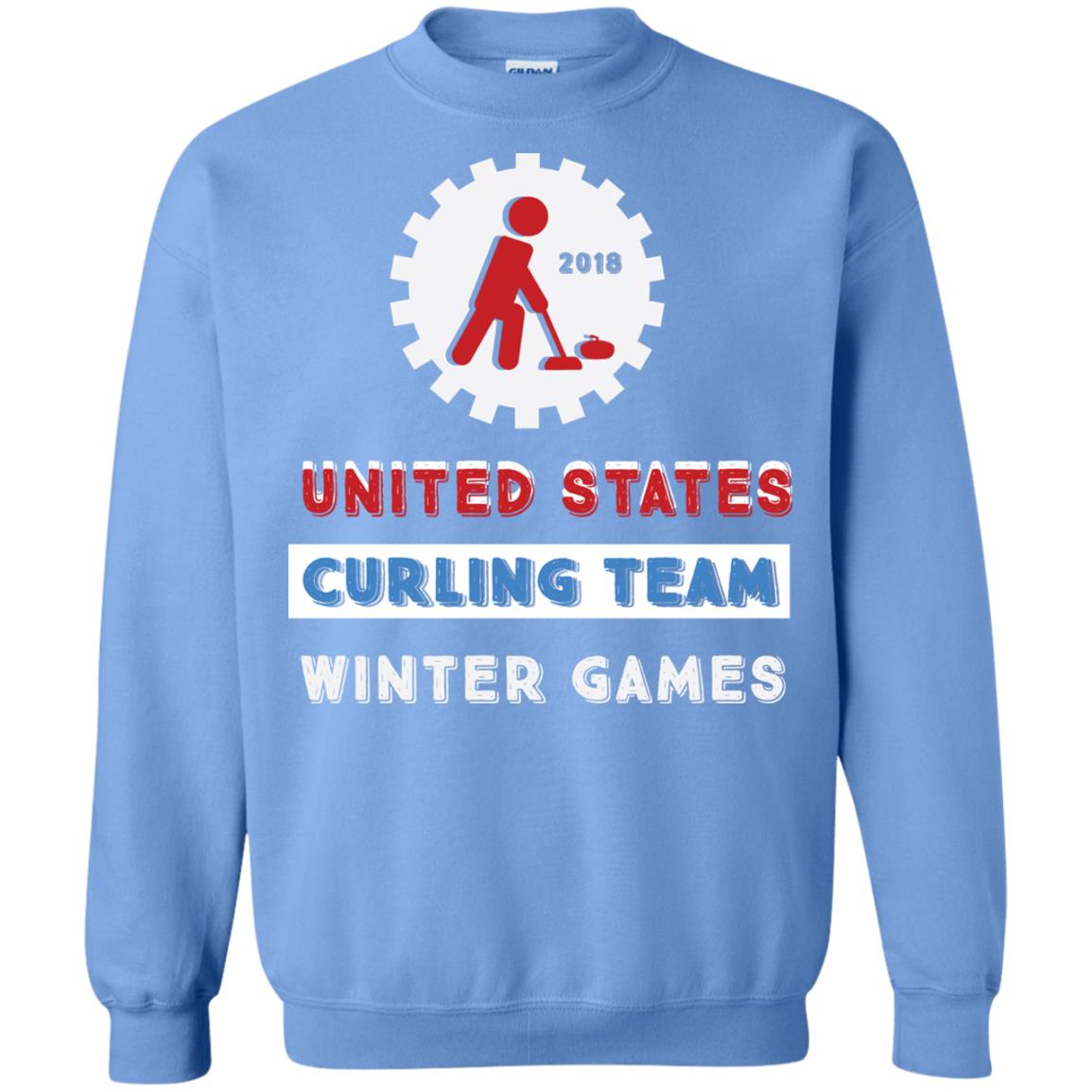 United States Curling Team Winter Games Curling Lover T-shirt Carolina Blue