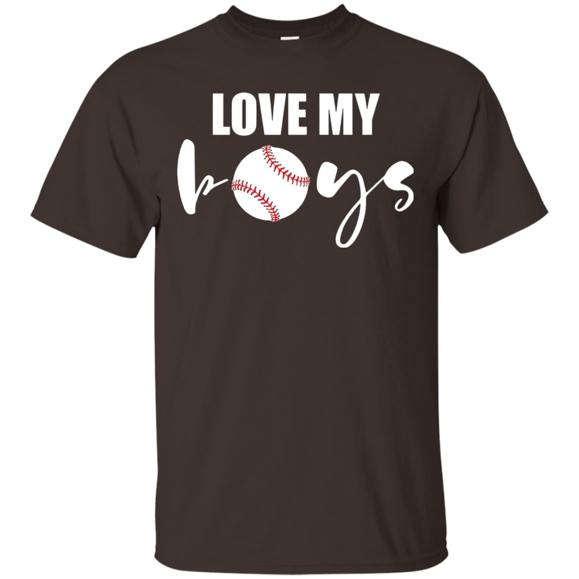 Love My Boys Mom And Dad Baseball Cheer Shirt Dark Chocolate