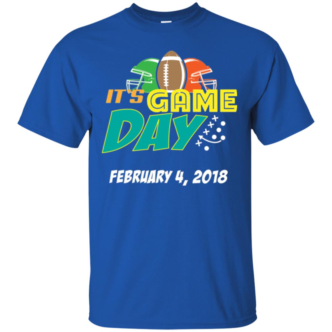 Football Lover T-shirt It_s Game Day February 4 2018 T-shirt Royal