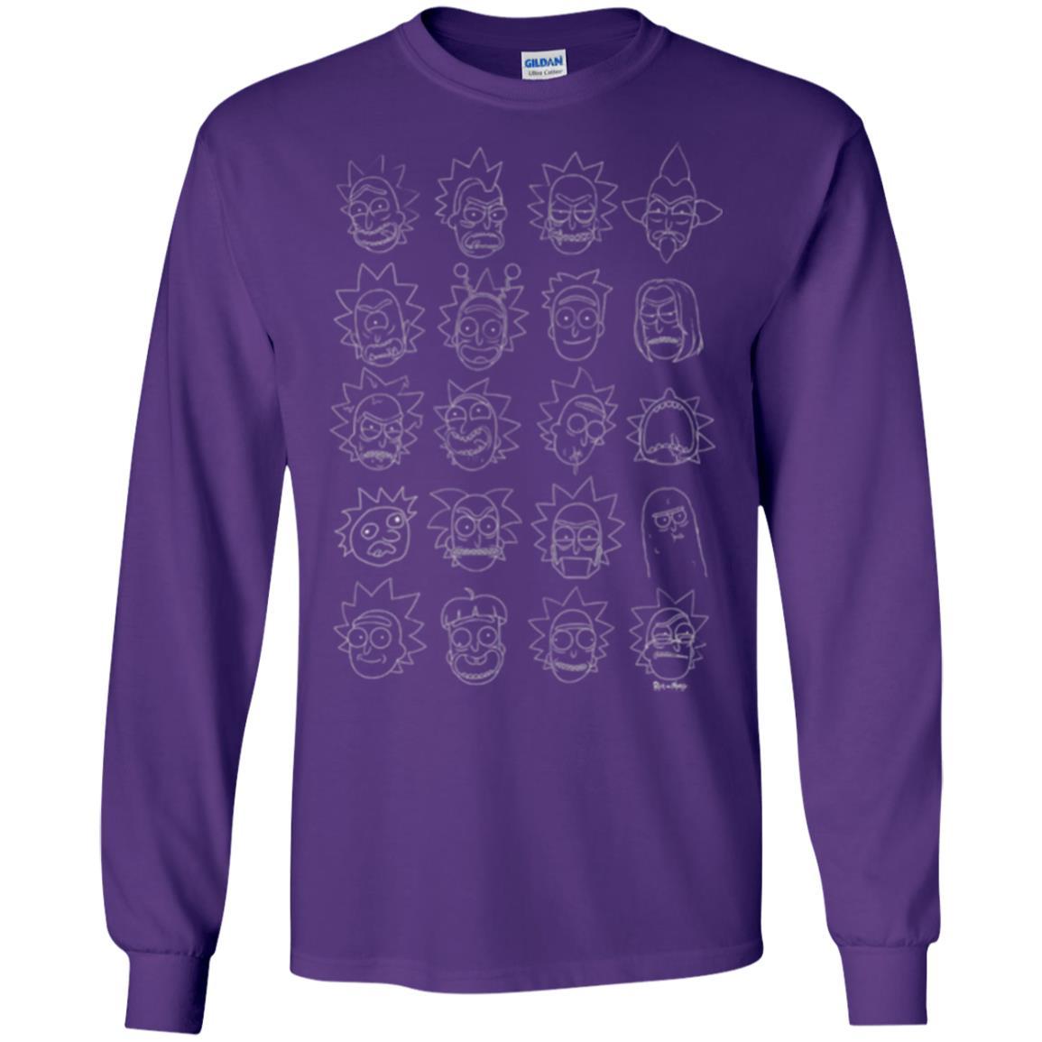 Movie T-Shirt The Many Faces Of Rick Purple