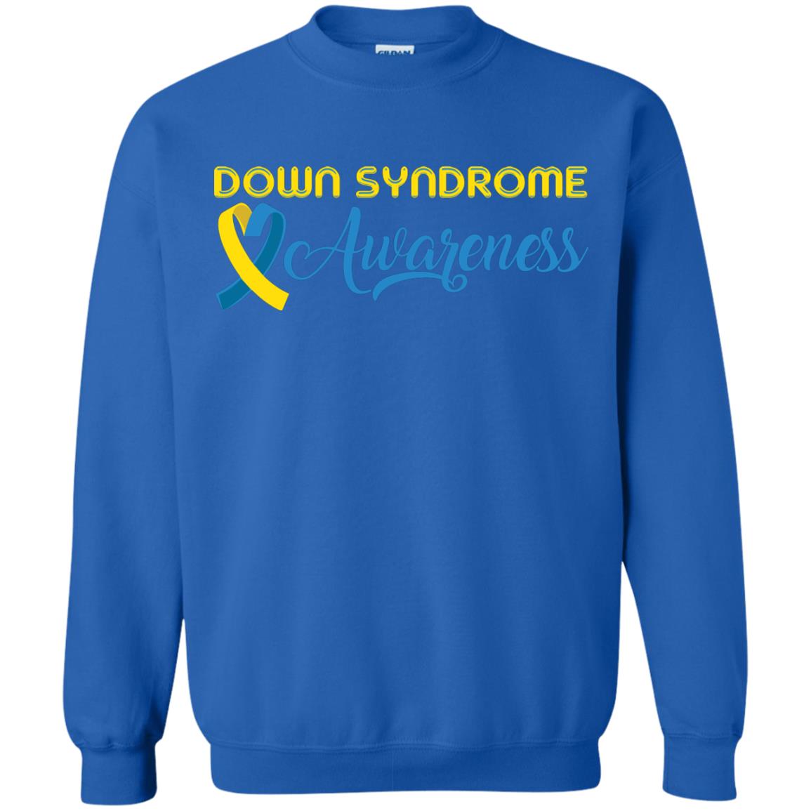 Yellow And Blue Ribbons Down Syndrome Awareness T-shirt Royal