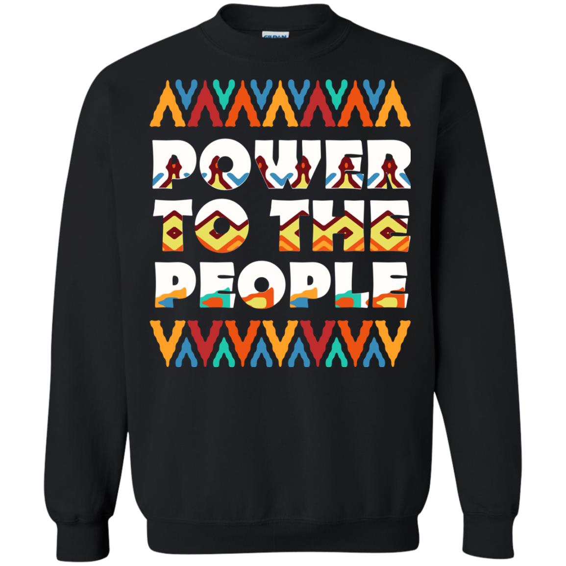 African American T-shirt Power To The People Black