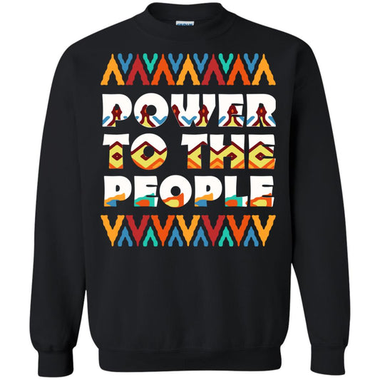 African American T-shirt Power To The People Black