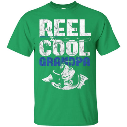 Reel Cool Grandpa Papa Fisherman T-shirt Irish Green