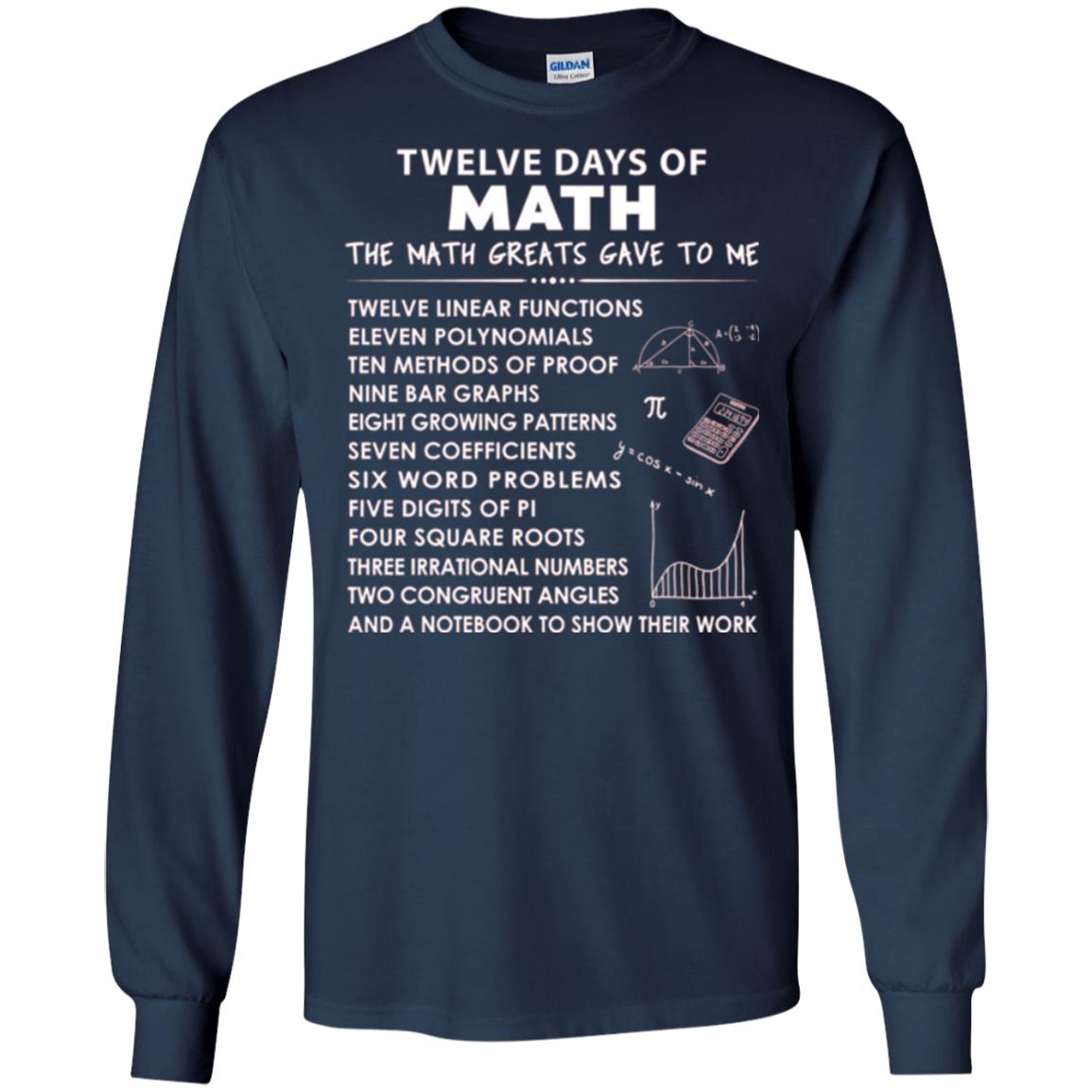Math T-shirt Twelve Days Of Math Navy