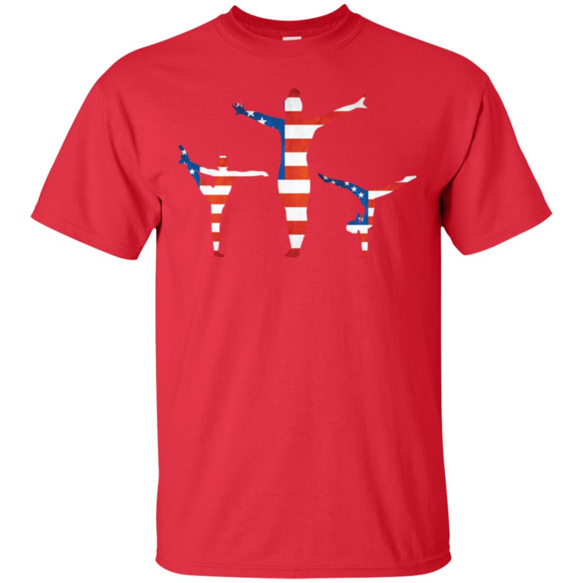 Gymastic T-shirt American Flag Red