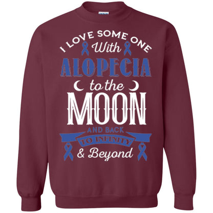 Alopecia Awareness T-shirt Love Someone With Alopecia To The Moon Maroon