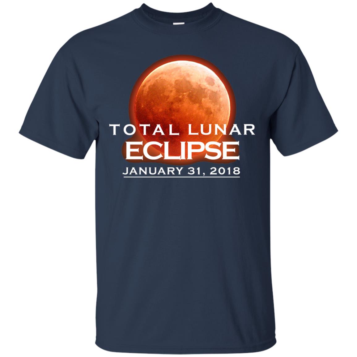 Lunar Eclipse T-shirt January 31, 2018 Graphic T-shirt Navy