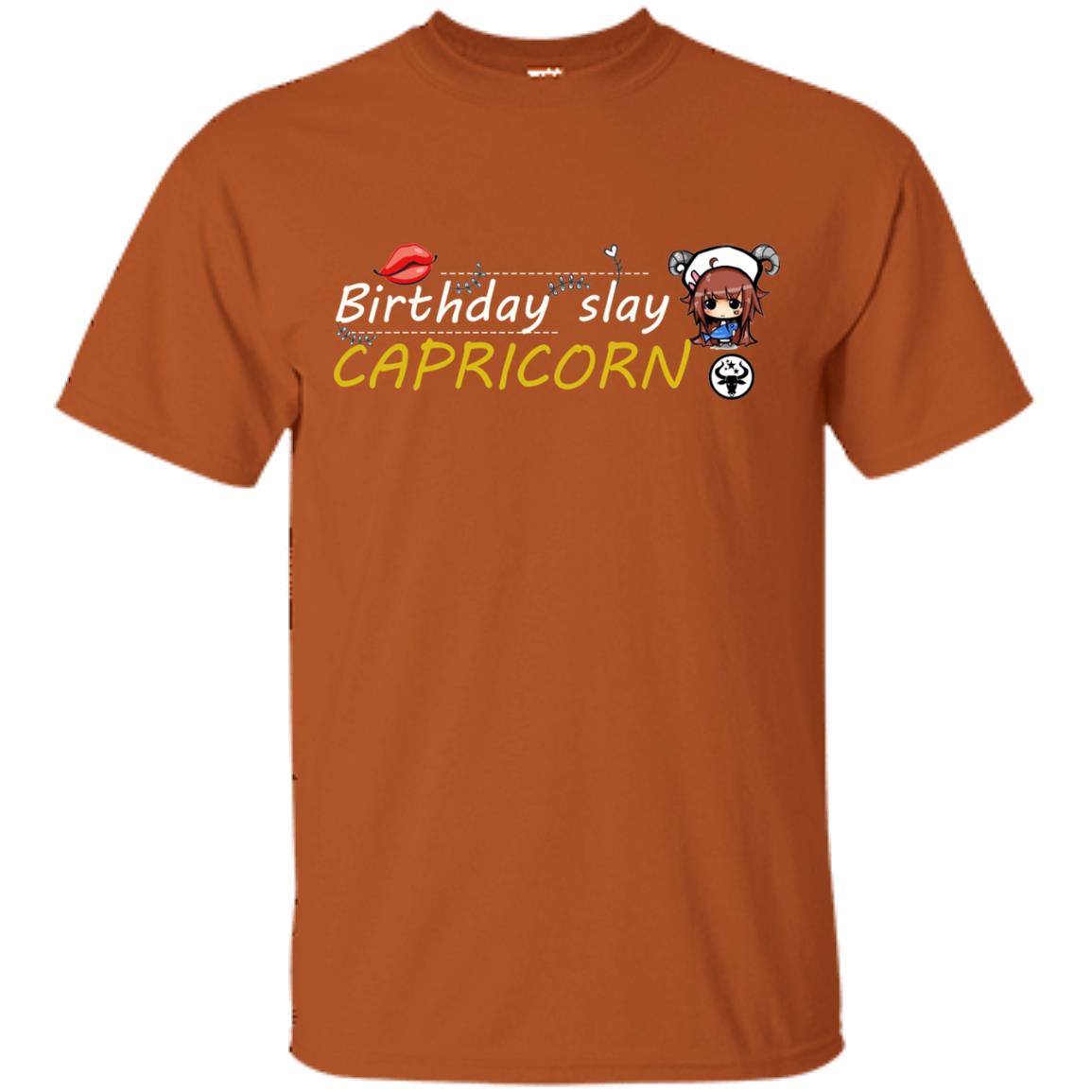 Cute Capricorn Girl Birthday Lip Slay T-shirt Texas Orange