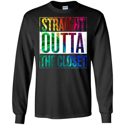 Gay Pride Lgbt T-shirt Straight Outta The Closet Black