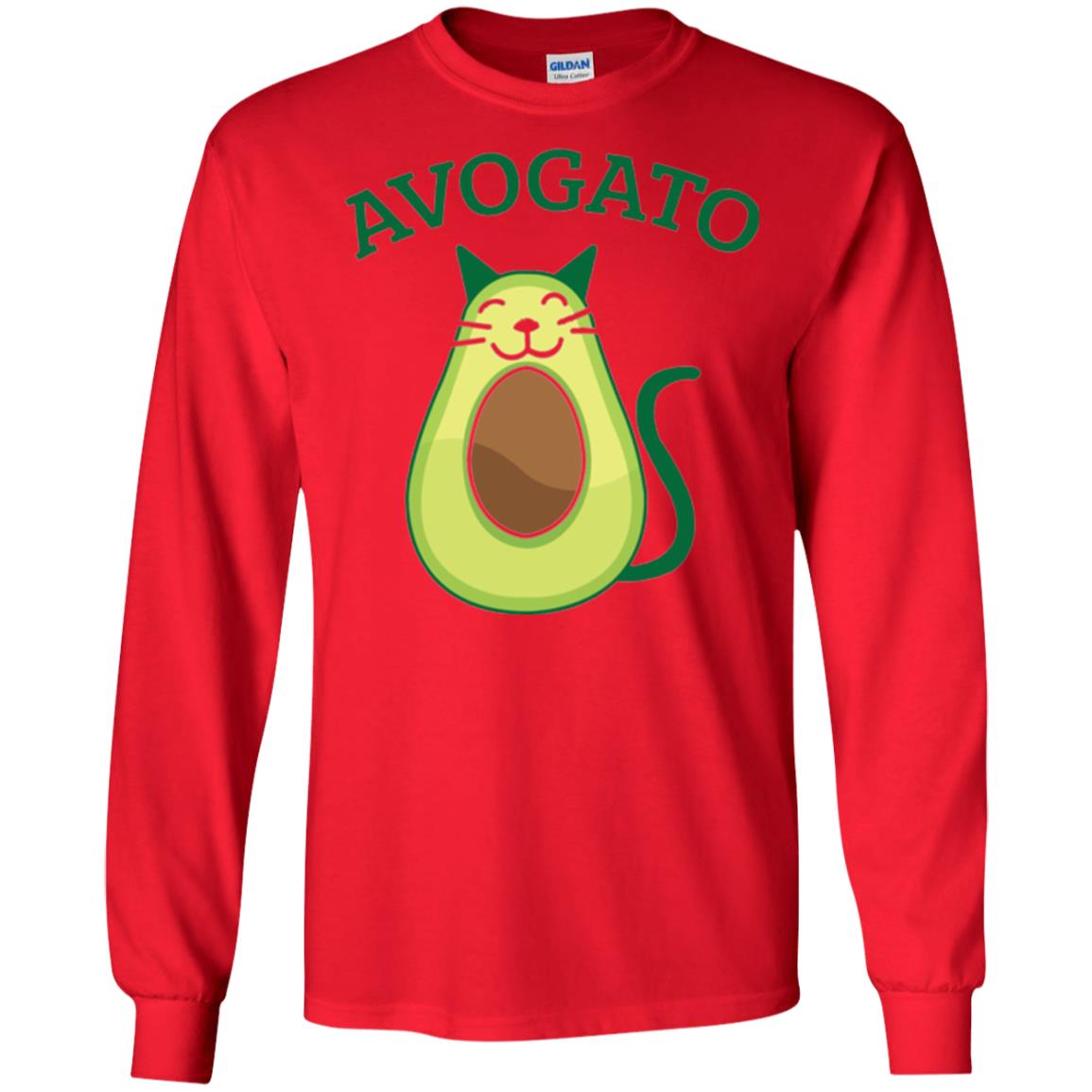 Avogato Avocado Cat Kitty Funny Meow T-shirt Red