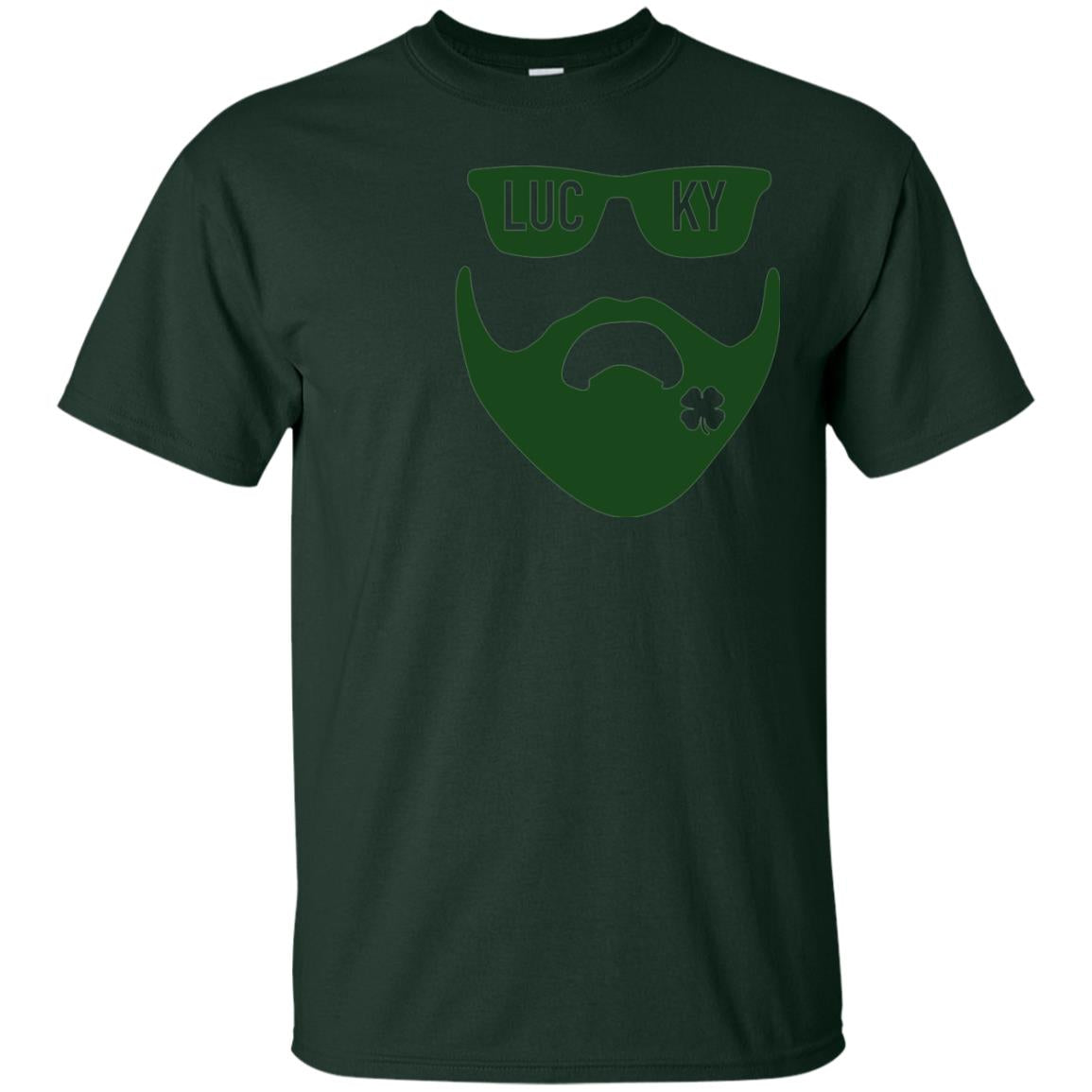 Green Bearded Clover Lucky Charm St. Patrick_s Day T-shirt Forest