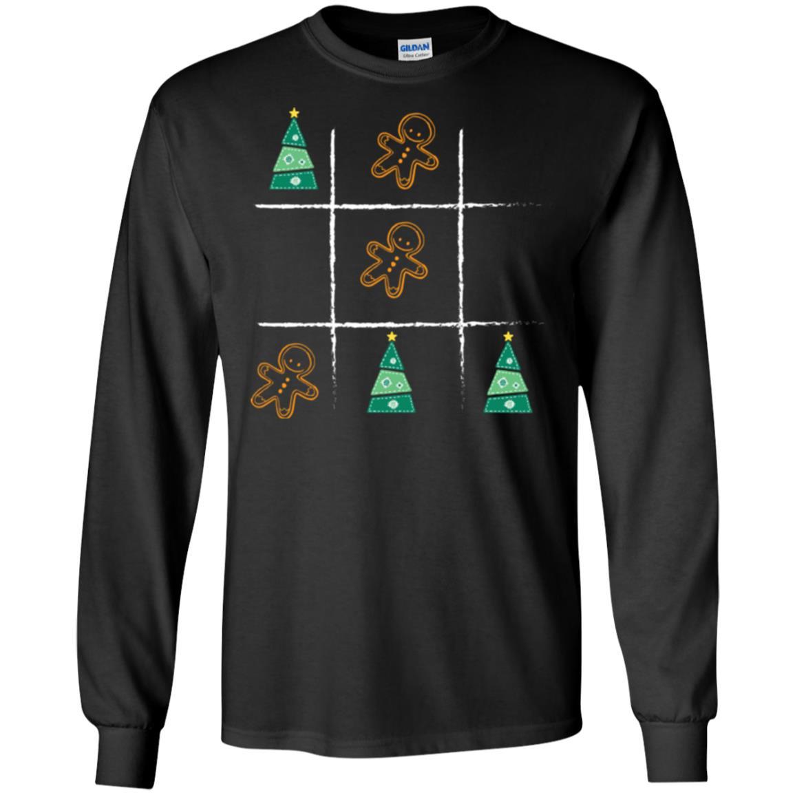 Christmas T-shirt Tic Tac Toe Board Game Black