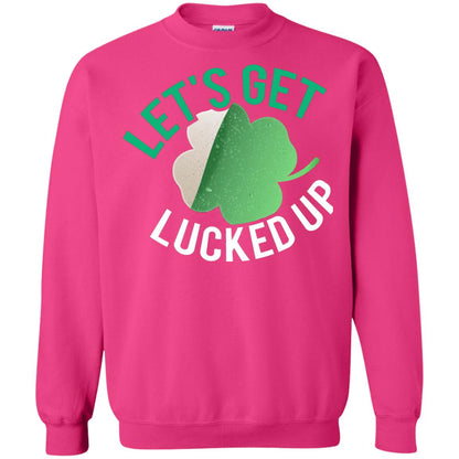 Let's Get Lucked Up Shamrocks Saint Patrick's Day T-shirt Heliconia