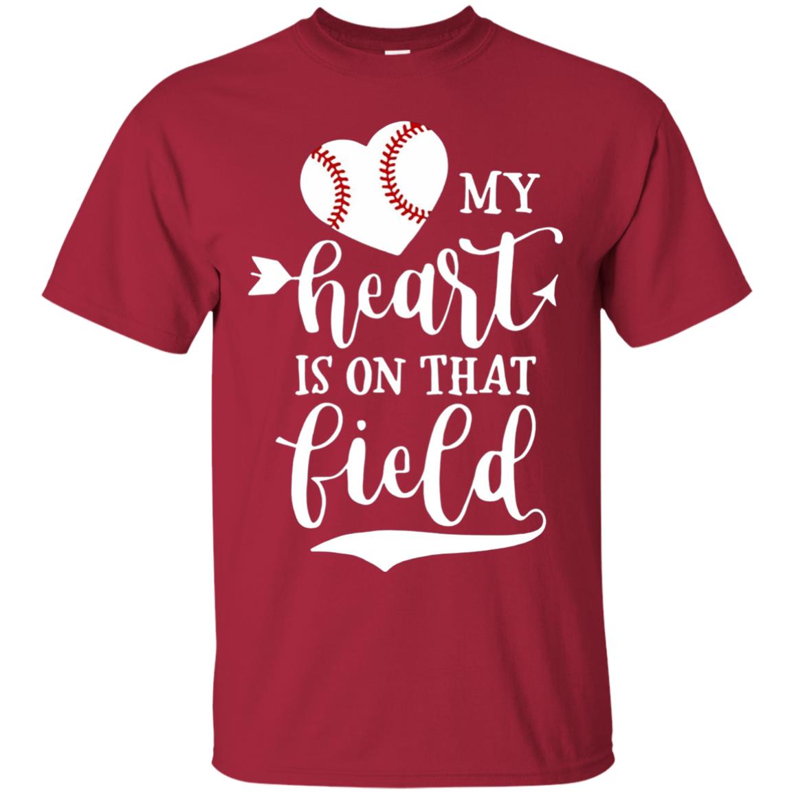My Heart Is On That Field Softball Mom Shirt Cardinal