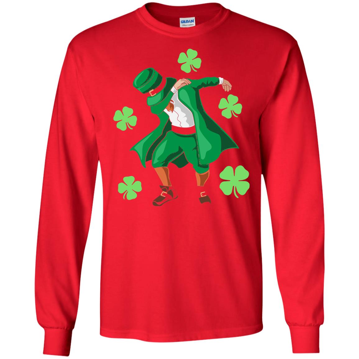 Funny Dabbing Leprechaun St. Patricks Day T-shirt Red