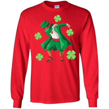 Funny Dabbing Leprechaun St. Patricks Day T-shirt Red