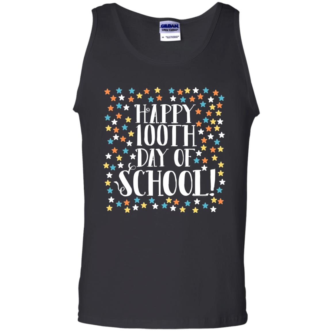 Teacher T-shirt Happy 100th Day Of School 100 Stars Black