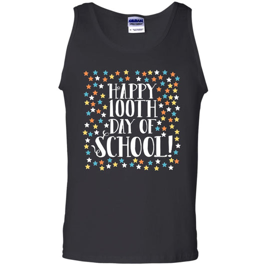 Teacher T-shirt Happy 100th Day Of School 100 Stars Black