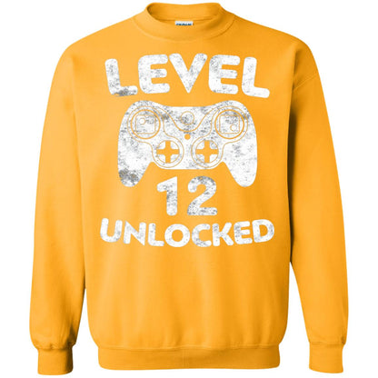 Level 12 Unlocked 12th Video Gamer Birthday Shirt Gold