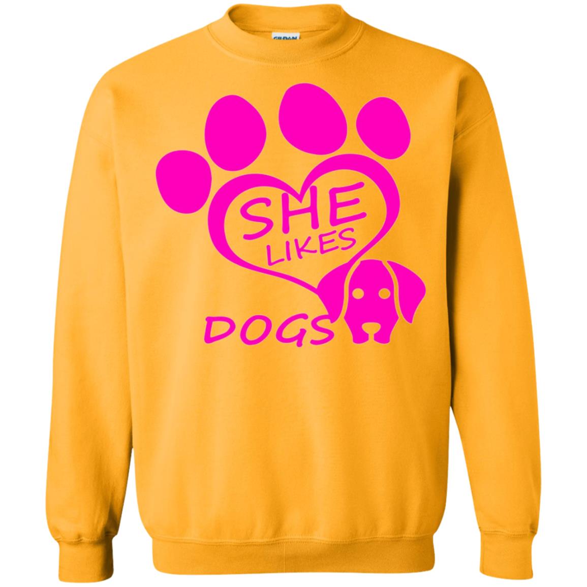 Dog Lovers Shirt She Likes Dogs Gold