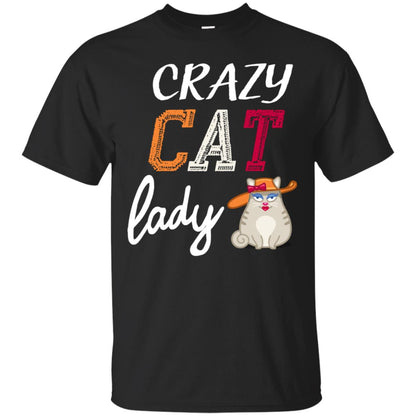 Crazy Cat Lady Chicken Shirt For Girls Womens Black