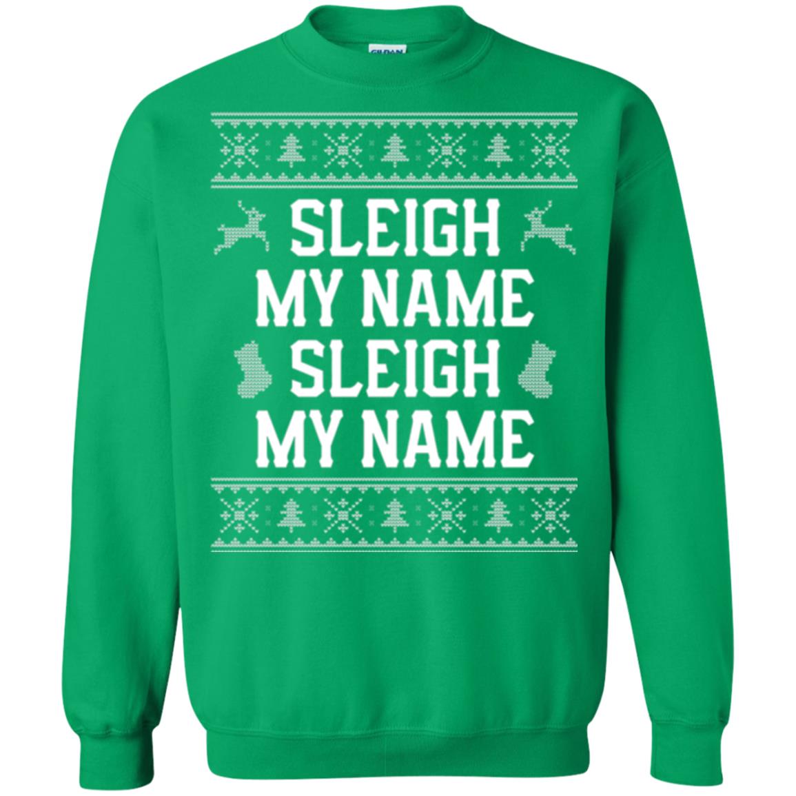Christmas T-shirt Sleigh My Name Irish Green