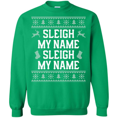 Christmas T-shirt Sleigh My Name Irish Green