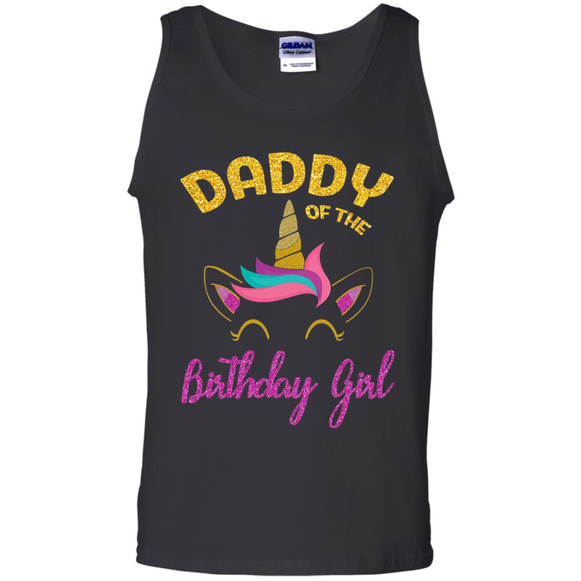 Daddy Mommy Of The Unicorn Birthday Girl T-shirt Black