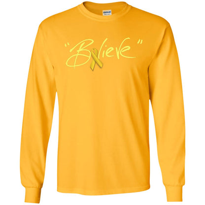 Childhood Cancer Awareness Shirt Gold Ribbon Believe Gold