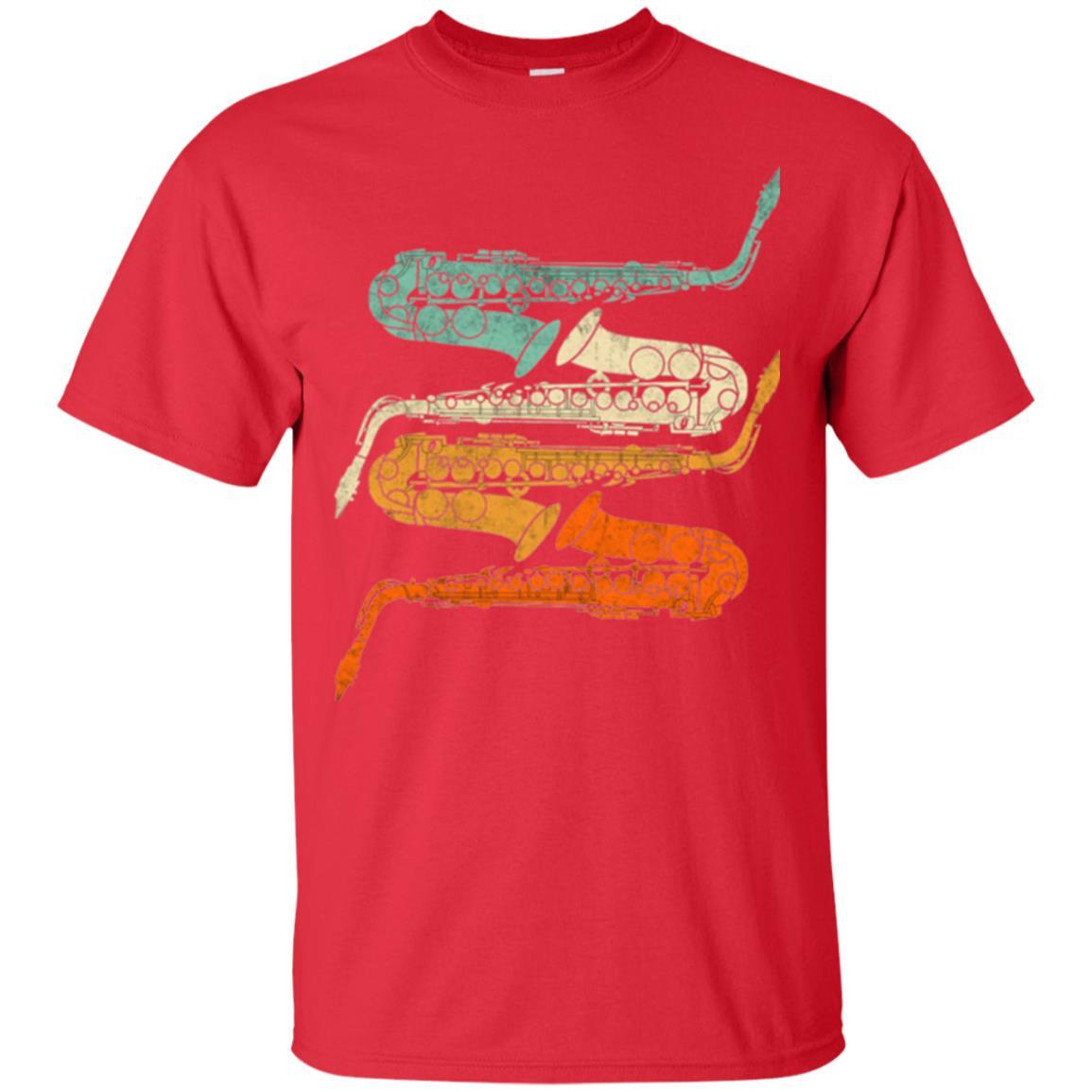 Saxophonist T-shirt Vintage Retro 70s Saxophone Red