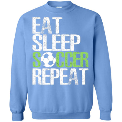 Soccer T-shirt Eat Sleep Soccer Repeat Carolina Blue