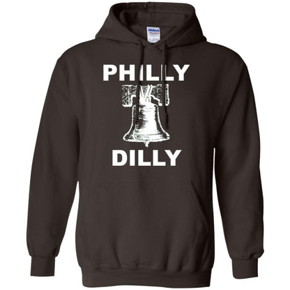Football T-shirt Philly Dilly With Liberty Bell And Crack Philadelphia Dark Chocolate