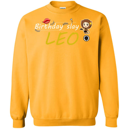 Cute Leo Girl Birthday Lip Slay T-shirt Gold