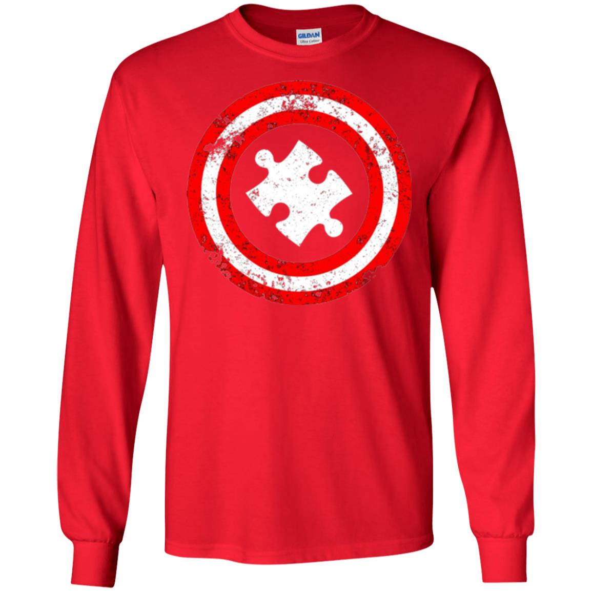 Autism Awareness T-shirt Captain Autism Superhero Red